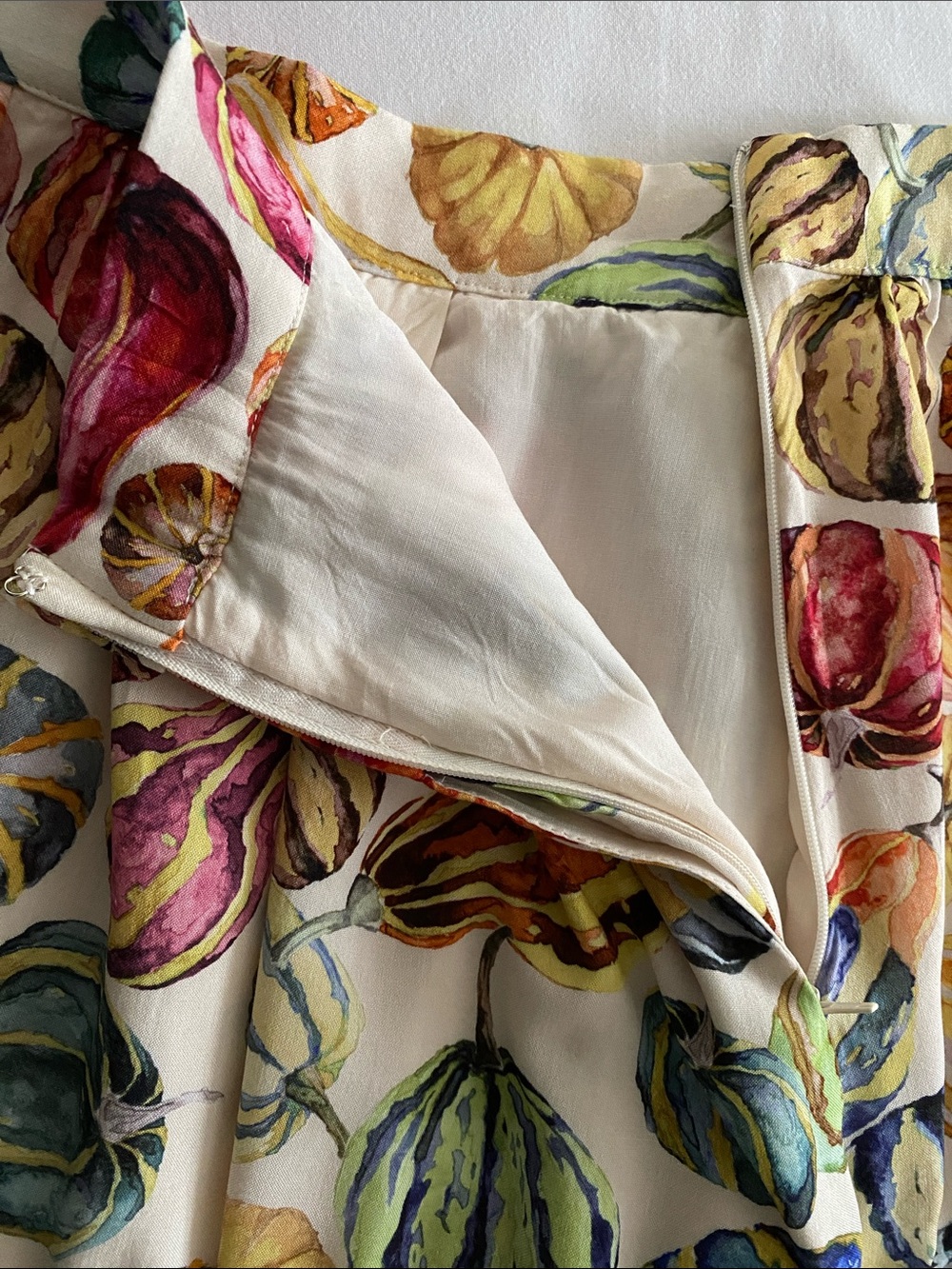 ModCloth Fall Colourful Pumpkins Gourds Print Midi Skirt Full gathered Size XL - Picture 6 of 13